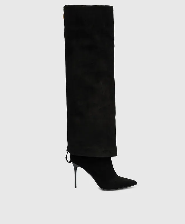 Balmain Stivali Ariel in camoscio nero BN1TA897LCTA