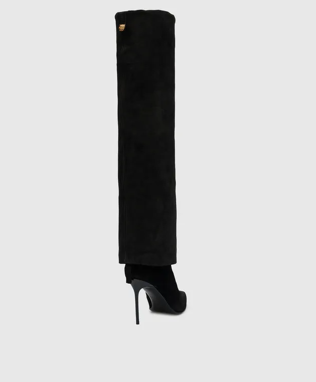 Balmain Stivali Ariel in camoscio nero BN1TA897LCTA