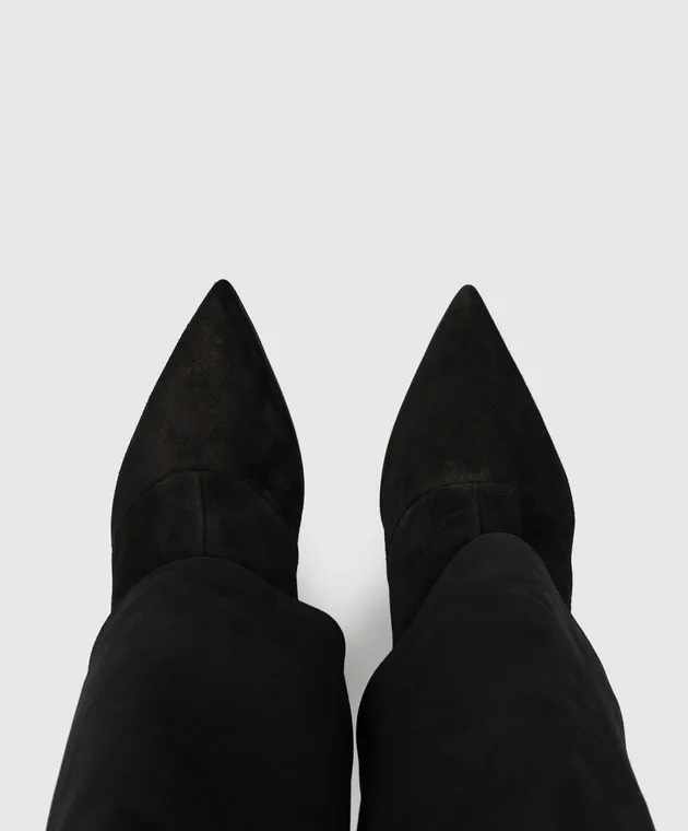 Balmain Stivali Ariel in camoscio nero BN1TA897LCTA