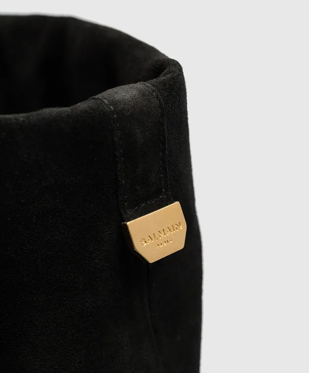 Balmain Stivali Ariel in camoscio nero BN1TA897LCTA