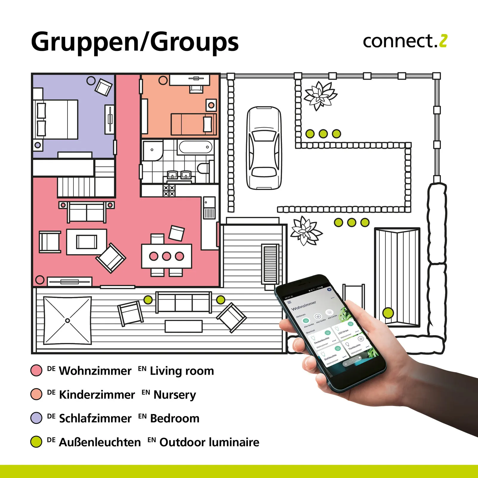EGLO connect Parrapos-Z plafoniera LED, 3 luci
