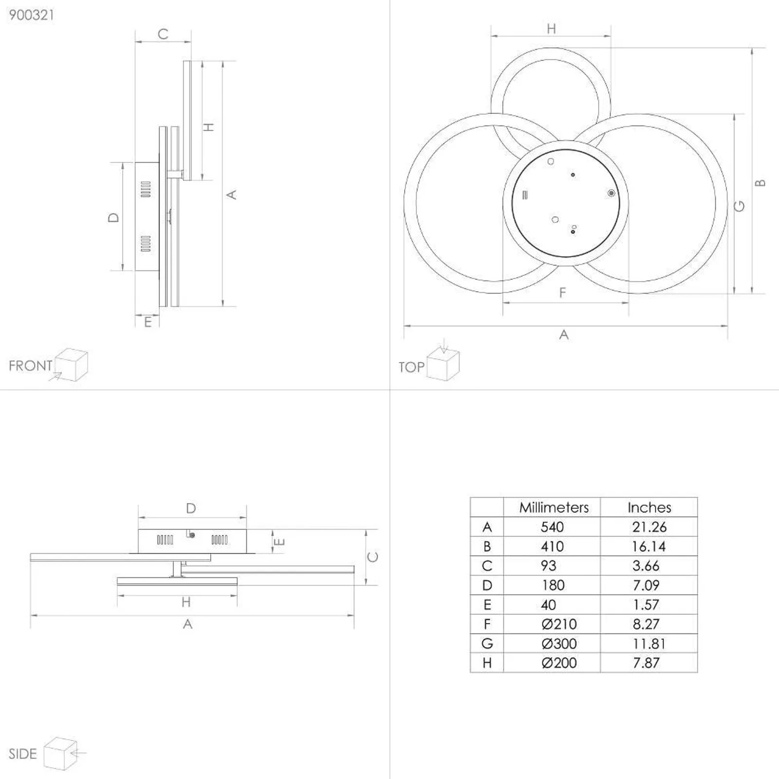 EGLO connect Parrapos-Z plafoniera LED, 3 luci