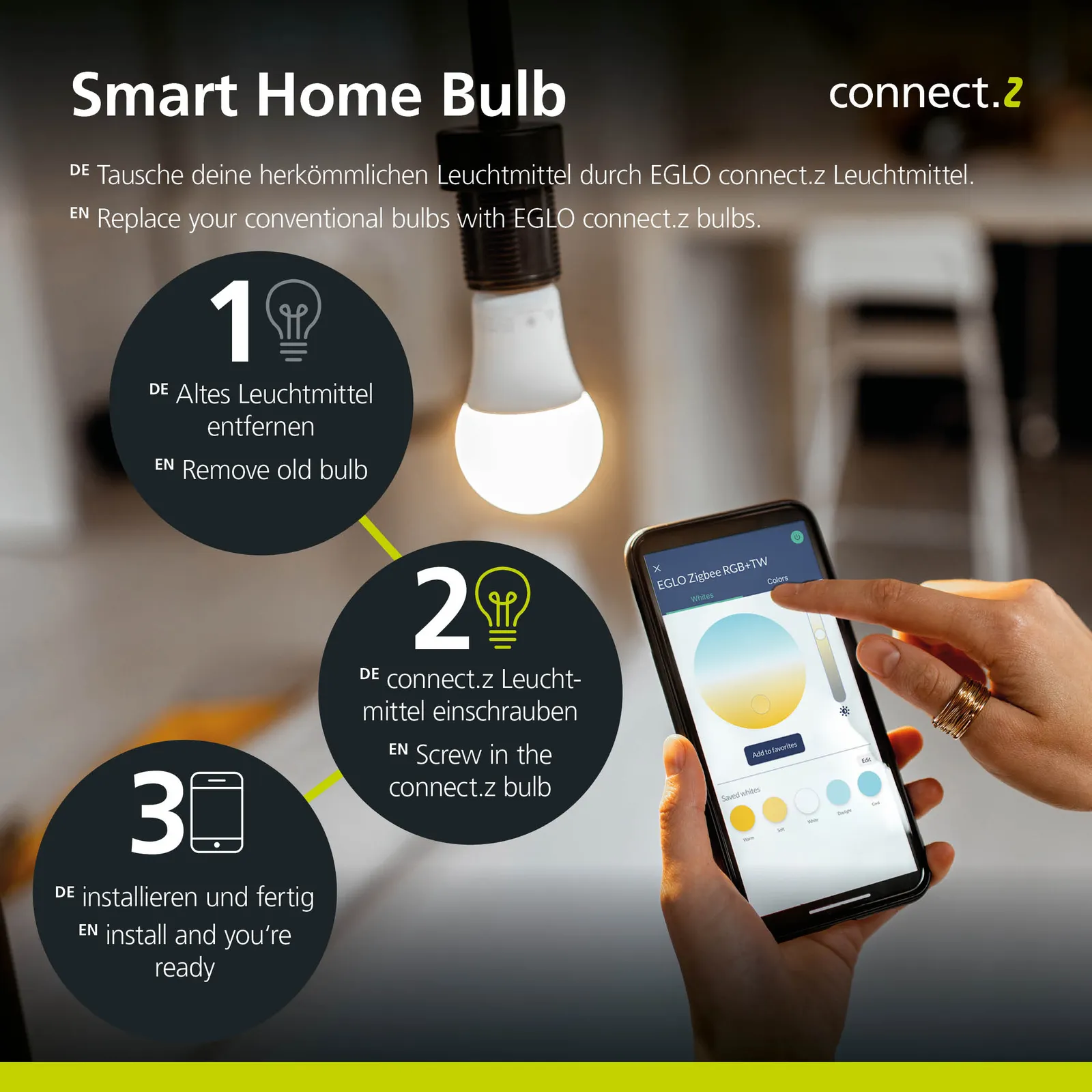 EGLO connect Parrapos-Z plafoniera LED, 3 luci