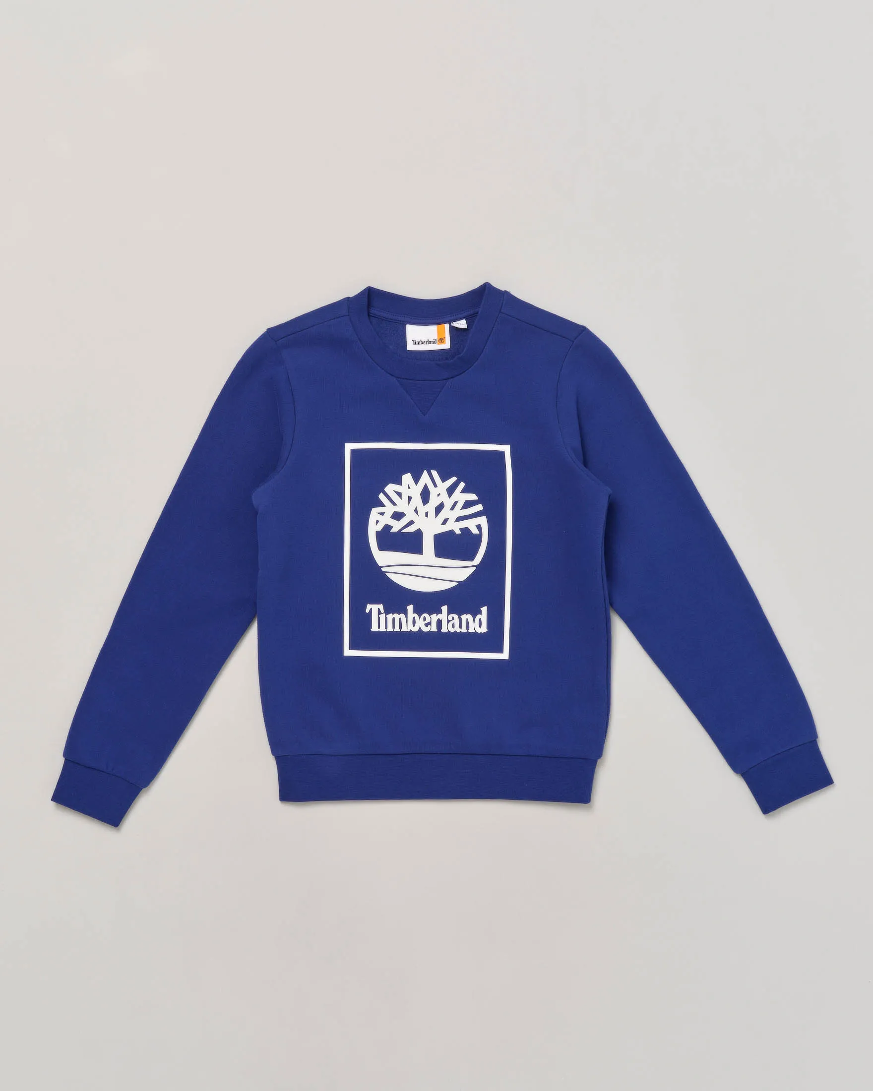 Felpa girocollo blu royal con stampa logo frontale 6-12 anni