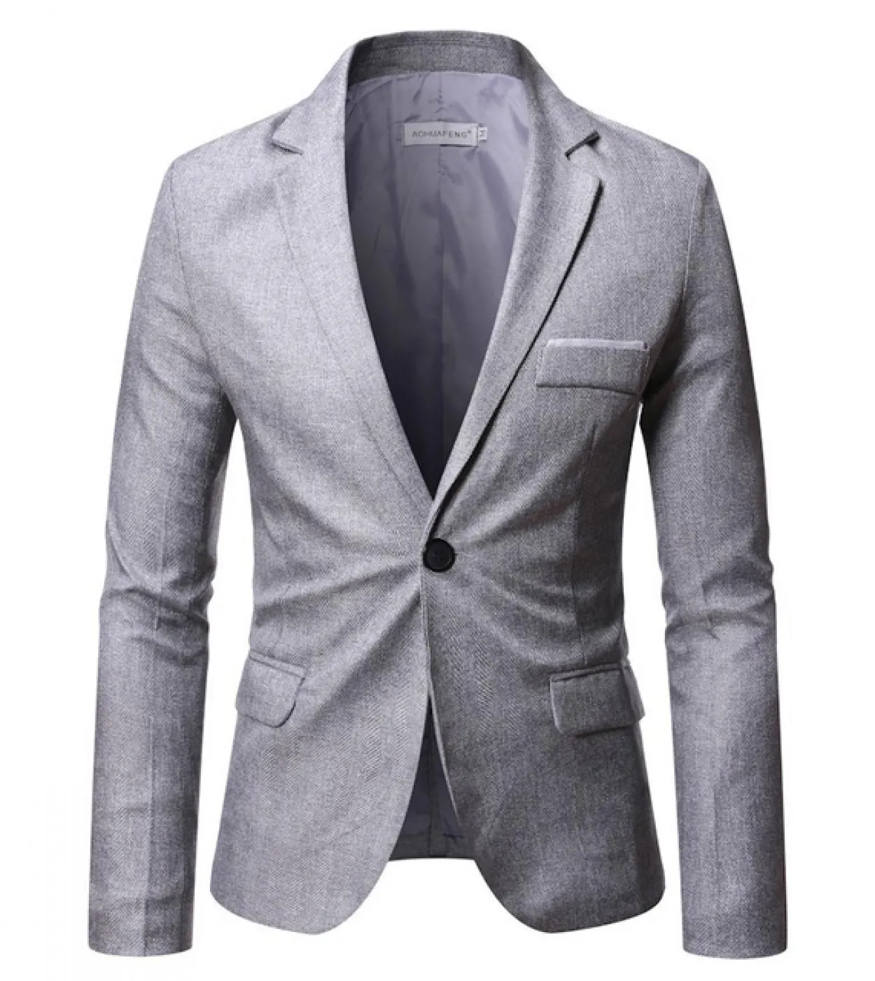 Giacca a maniche lunghe da uomo primavera e autunno New Business Casual Slim a spina di pesce Giacca a maniche lunghe taglia M 6
