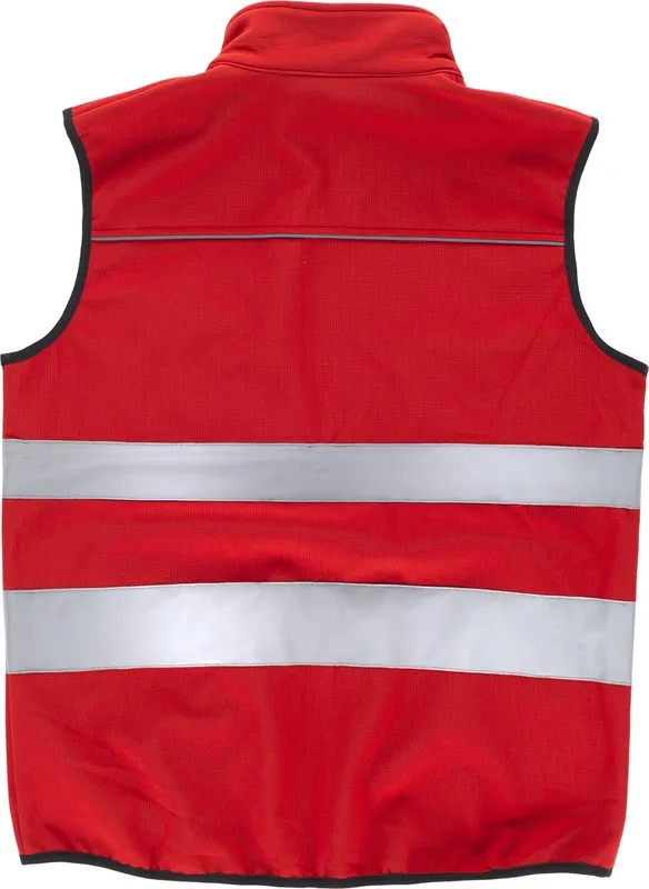Gilet da lavoro con nastri riflettenti di diverse dimensioni Rosso