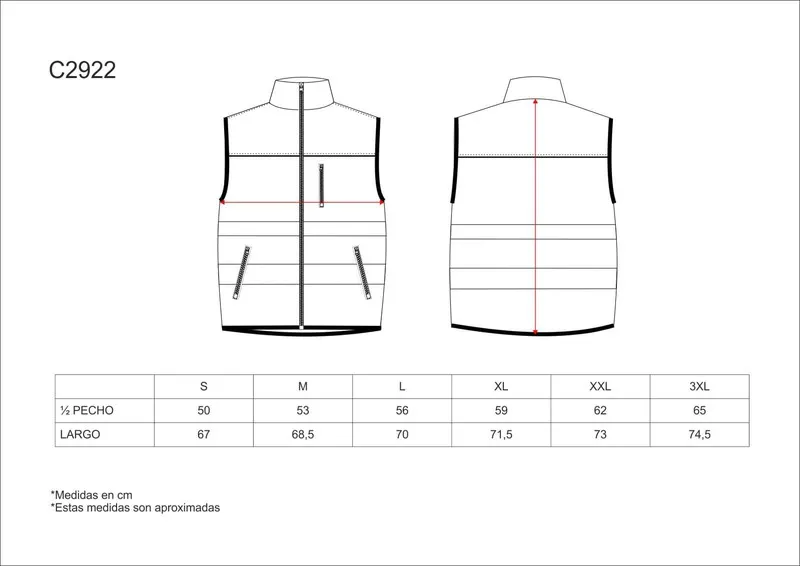 Gilet da lavoro con nastri riflettenti di diverse dimensioni Rosso