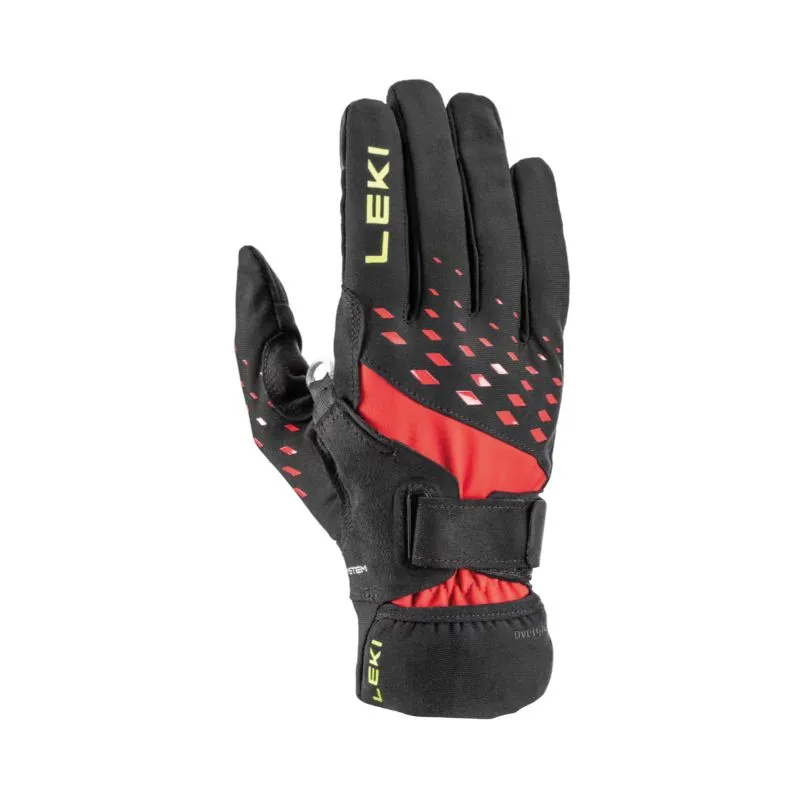 Guanti da trail Leki ultra trail storm shark (nero-rosso-giallo)