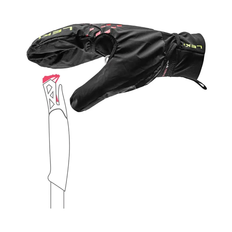 Guanti da trail Leki ultra trail storm shark (nero-rosso-giallo)
