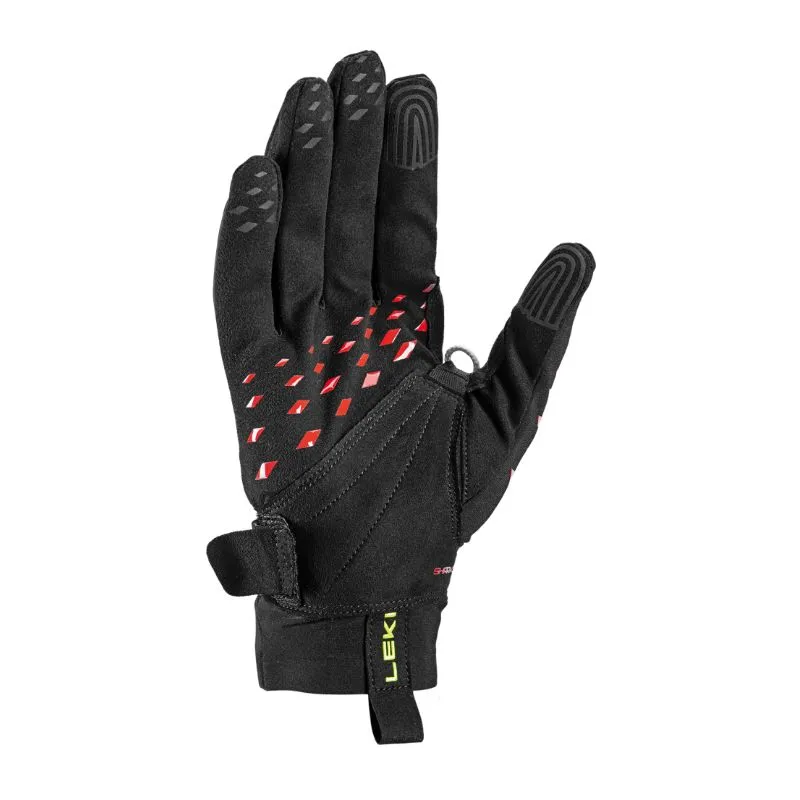 Guanti da trail Leki ultra trail storm shark (nero-rosso-giallo)