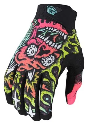 Guanti Troy Lee Designs LE AIR SKULL DEMON ARANCIONE/Verde
