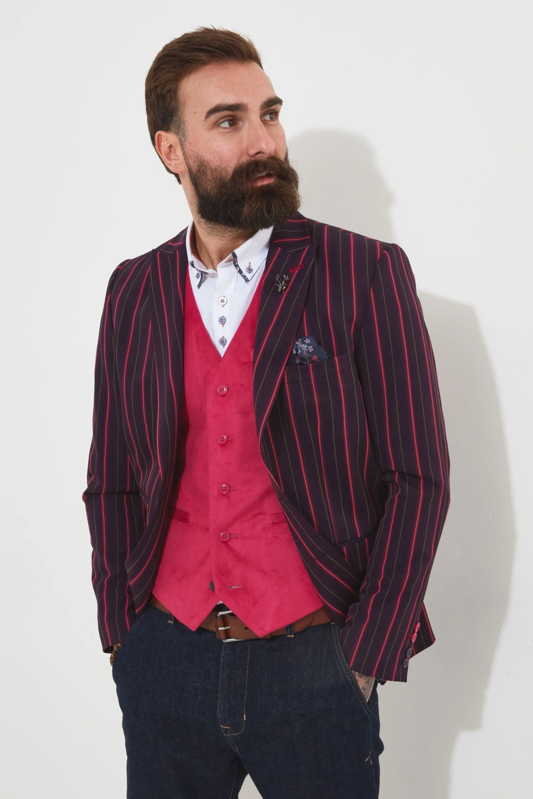 Joe Browns vestibilità classica a righe vistose - Completo: Giacca blazer con fodera a contrasto