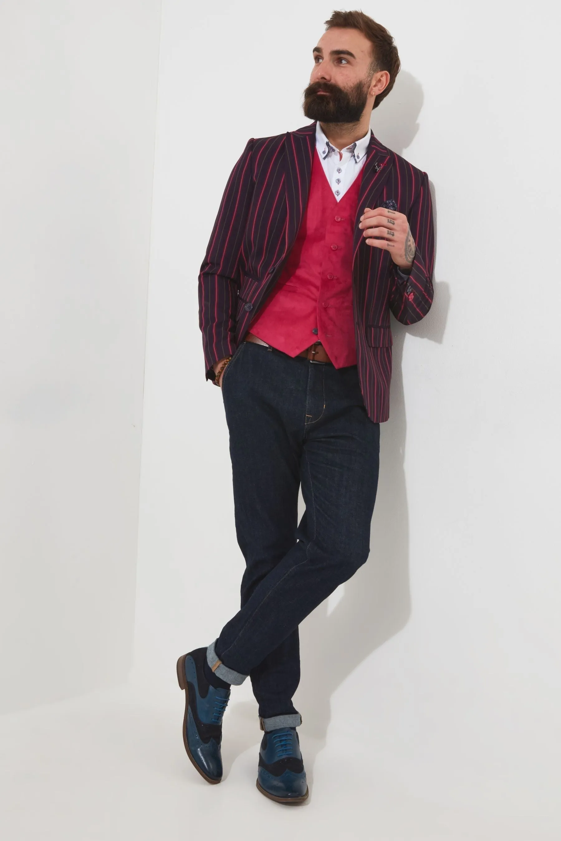 Joe Browns vestibilità classica a righe vistose - Completo: Giacca blazer con fodera a contrasto