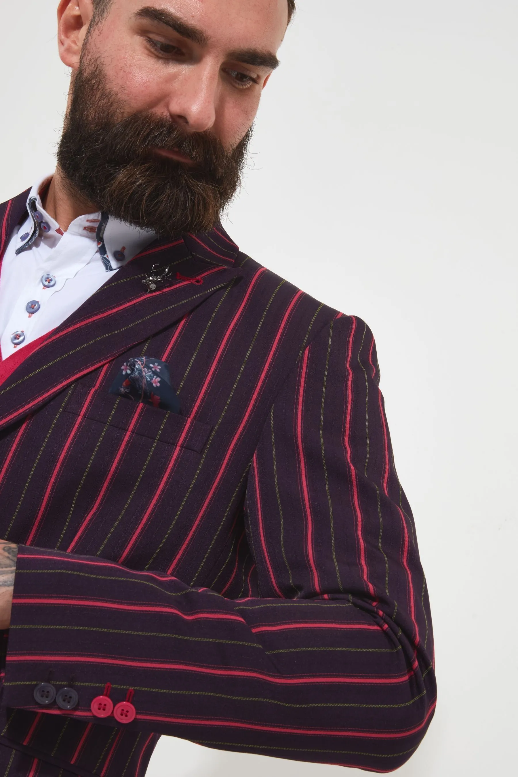 Joe Browns vestibilità classica a righe vistose - Completo: Giacca blazer con fodera a contrasto