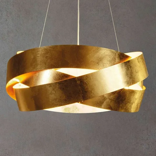 Lampada LED a sospensione Pura con foglia d'oro 60 cm