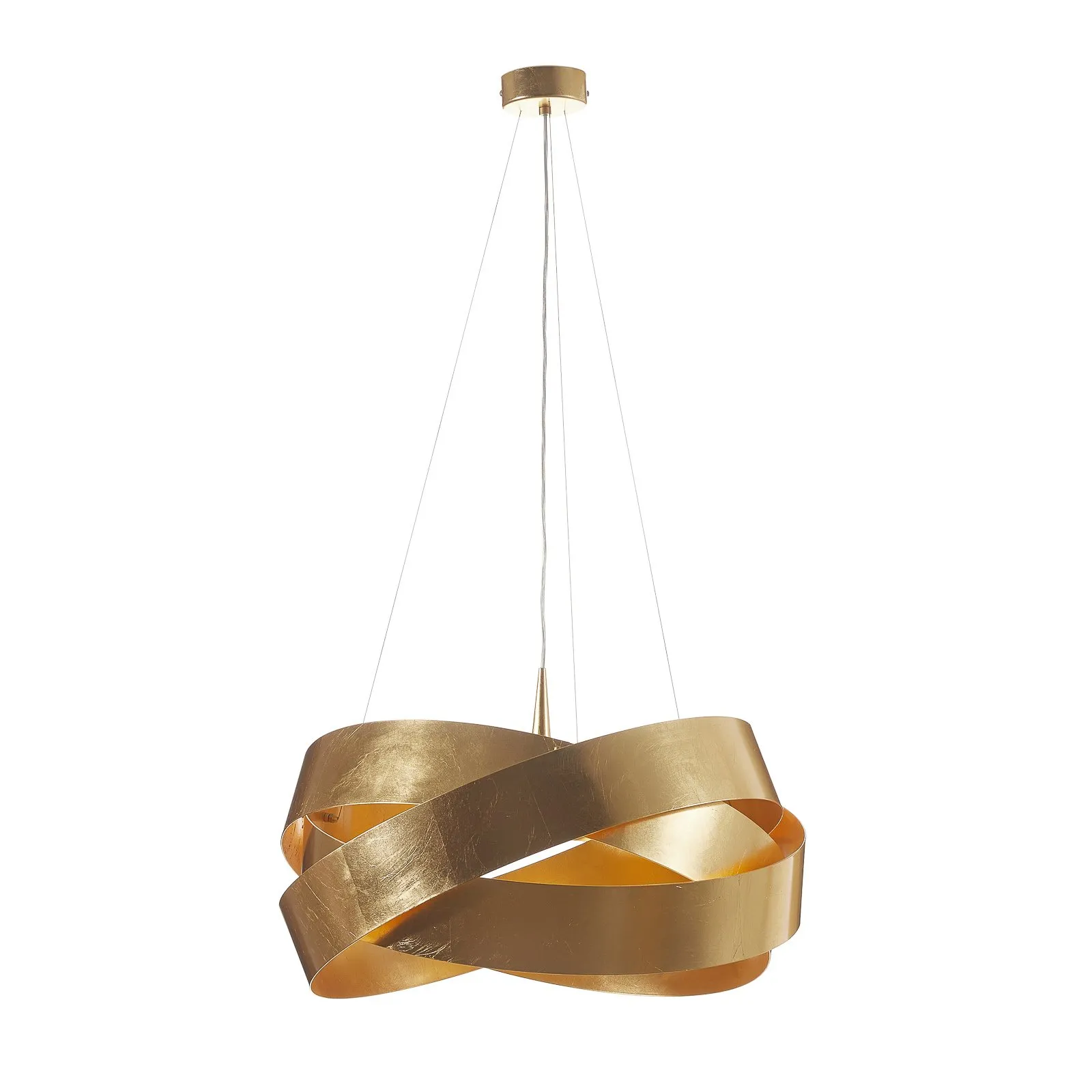 Lampada LED a sospensione Pura con foglia d'oro 60 cm