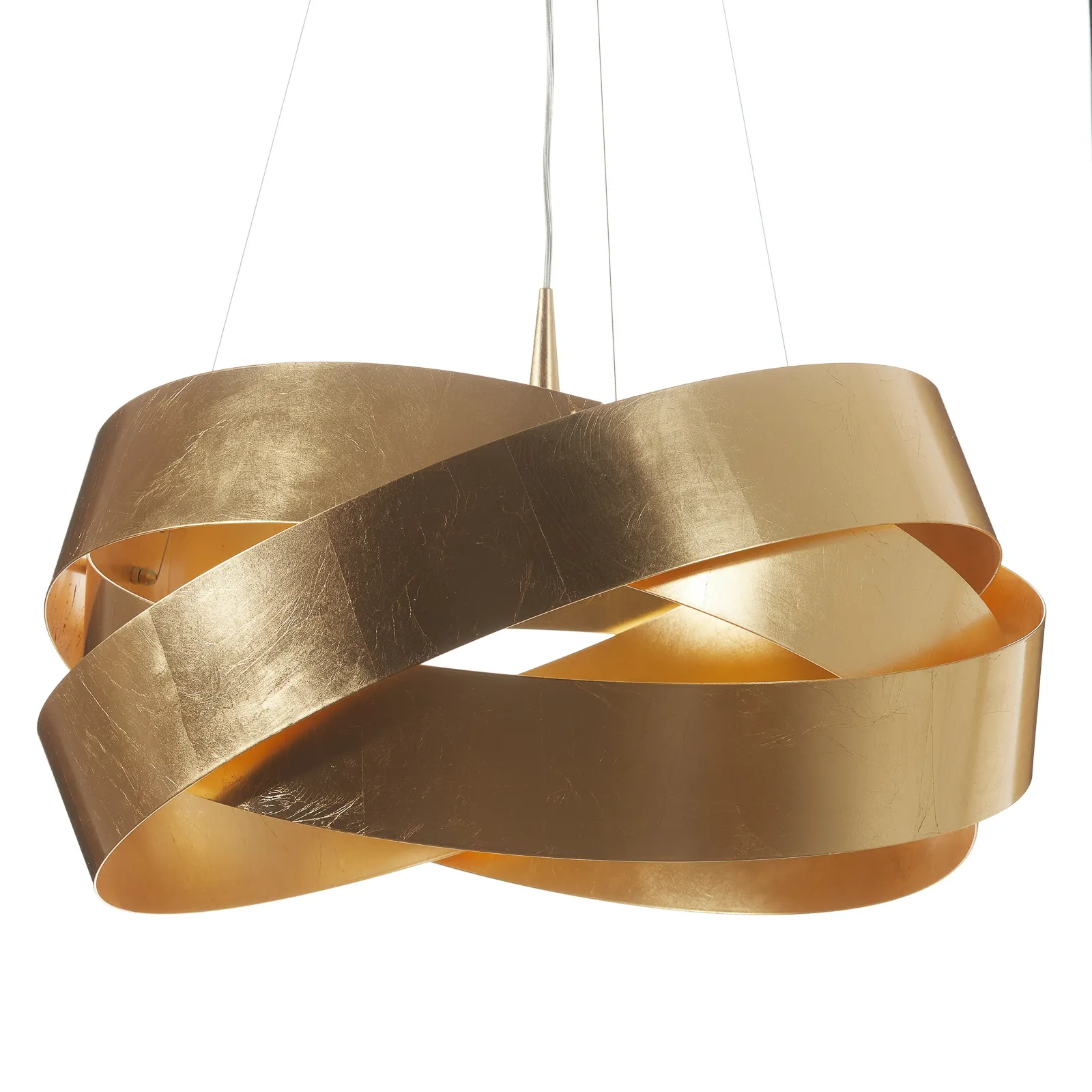 Lampada LED a sospensione Pura con foglia d'oro 60 cm