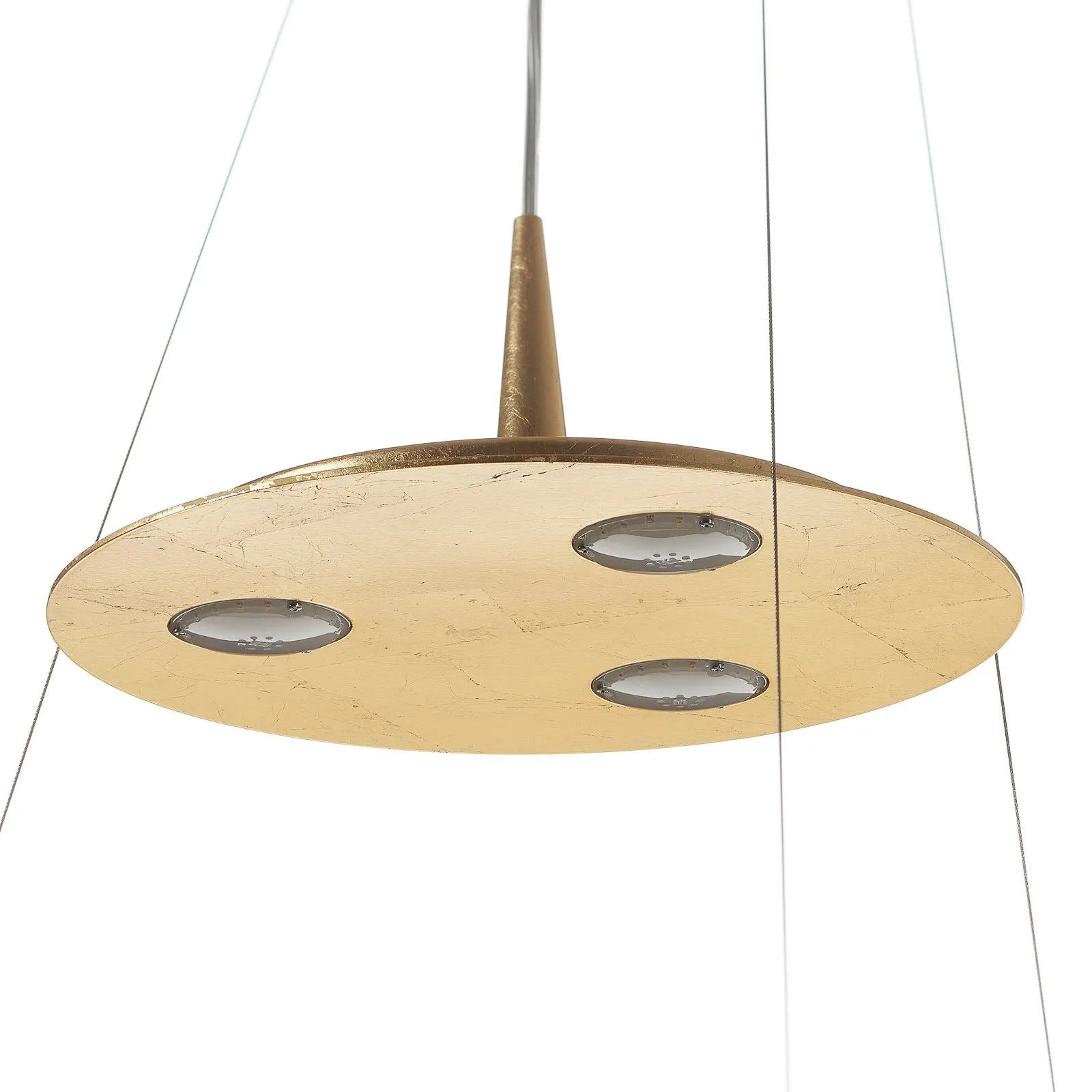 Lampada LED a sospensione Pura con foglia d'oro 60 cm