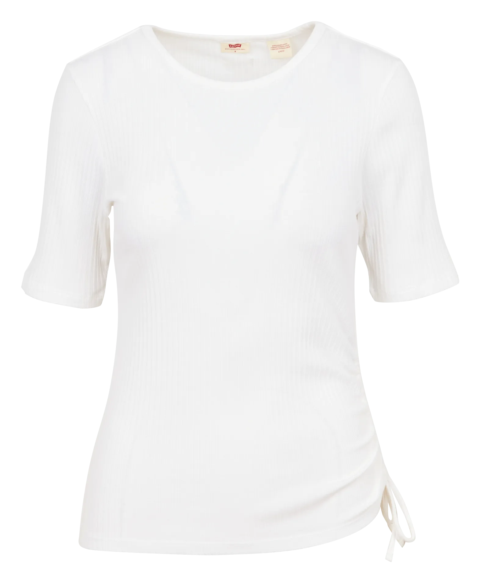  LEVI'S   SIDE TIE SS - Top a coste con scollo tondo in cotone elasticizzato | Beige