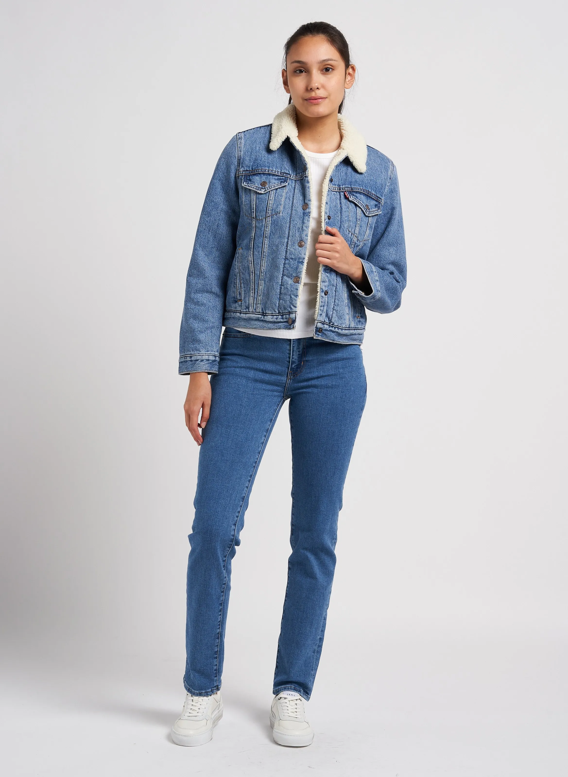  LEVI'S   SIDE TIE SS - Top a coste con scollo tondo in cotone elasticizzato | Beige
