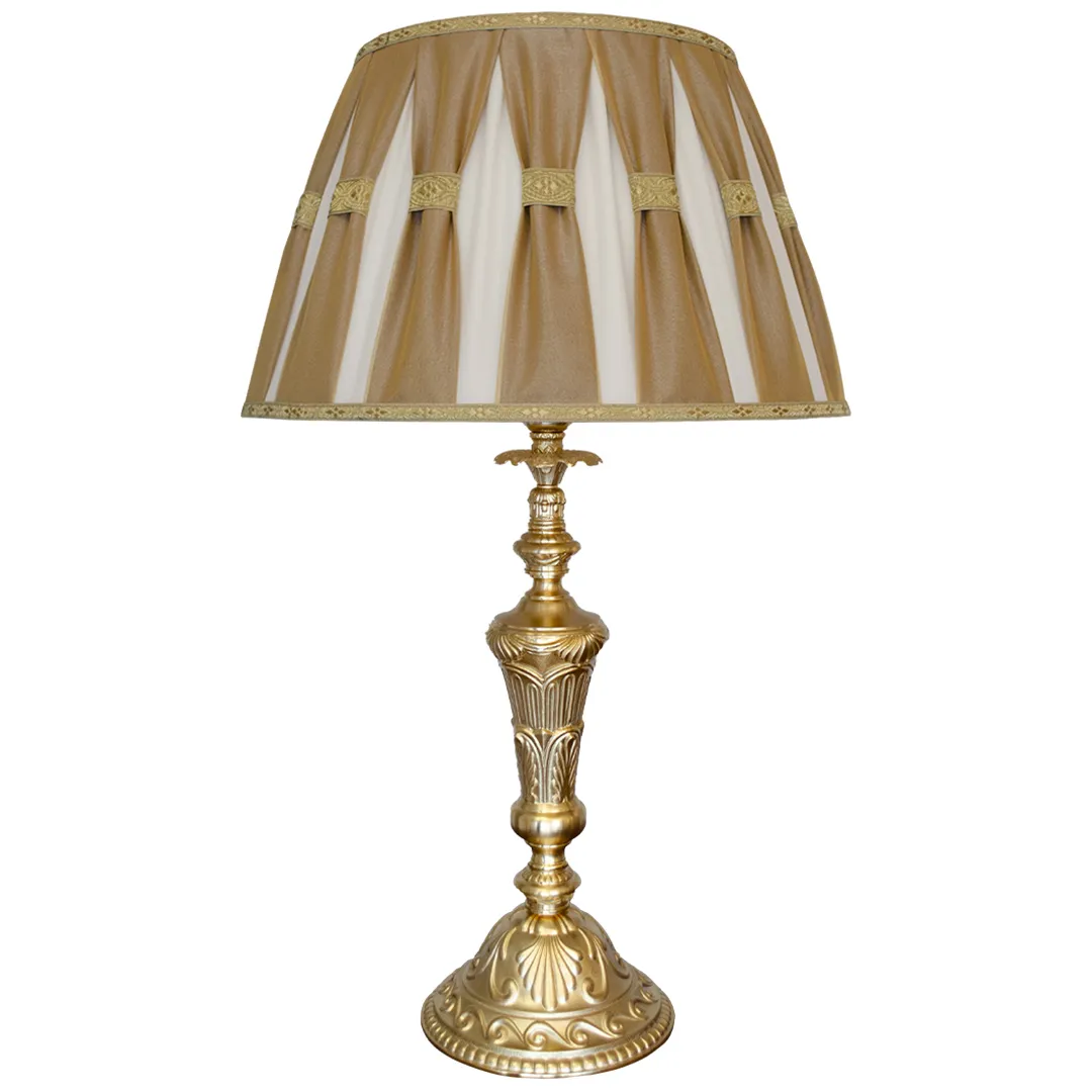 Luceclass | Prestigiosa lampada in ottone pesante con paralume in seta e organza (cod. C625)