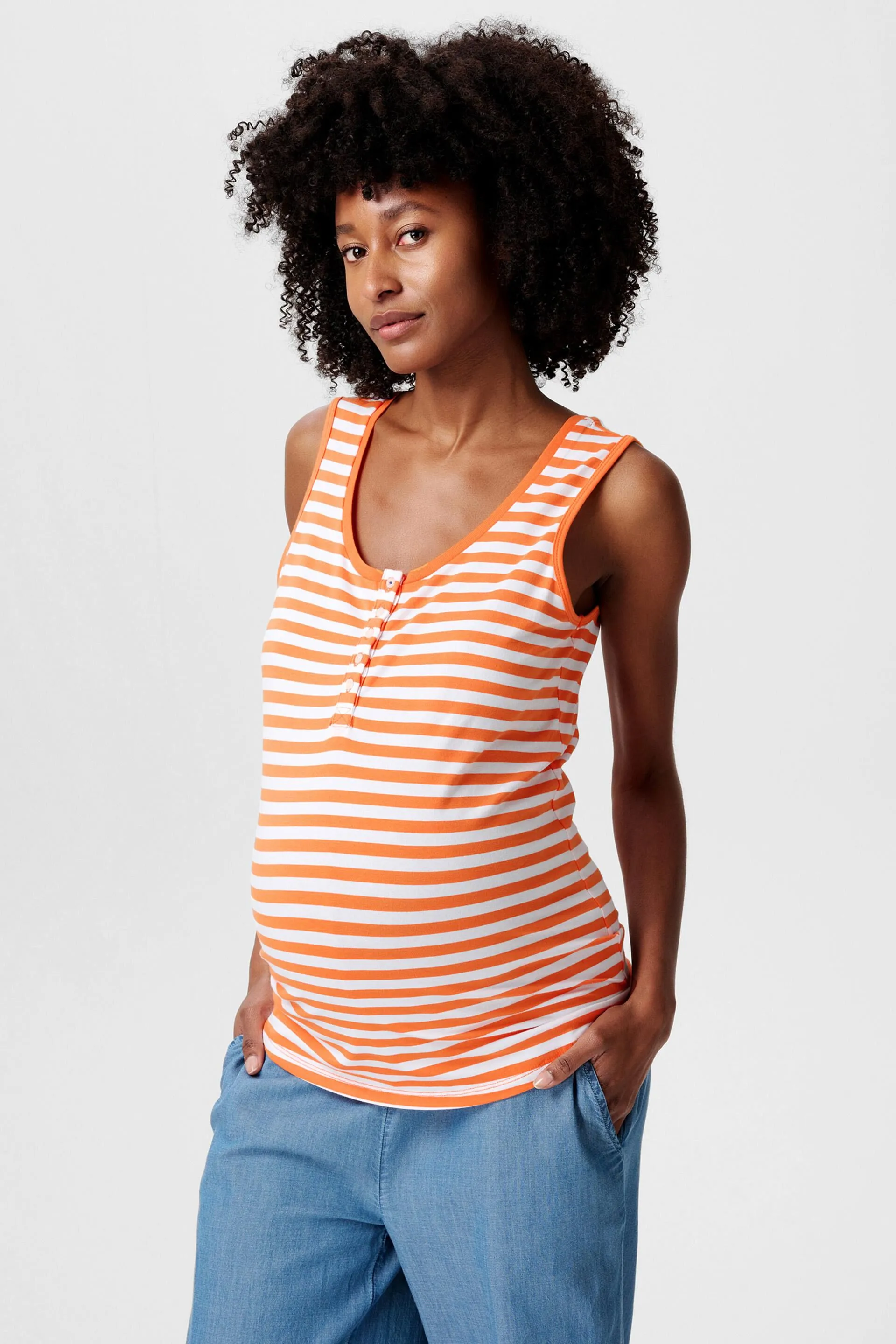 MATERNITY T-shirt senza maniche a righe