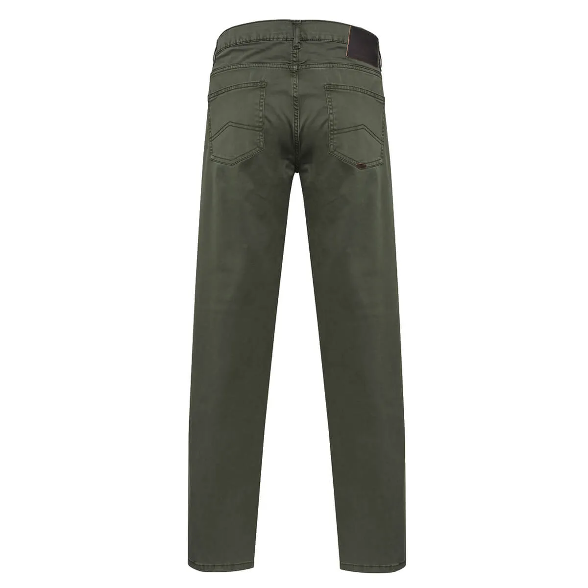 MCS pantaloni 5 tasche uomo slim fit colore muschio scuro