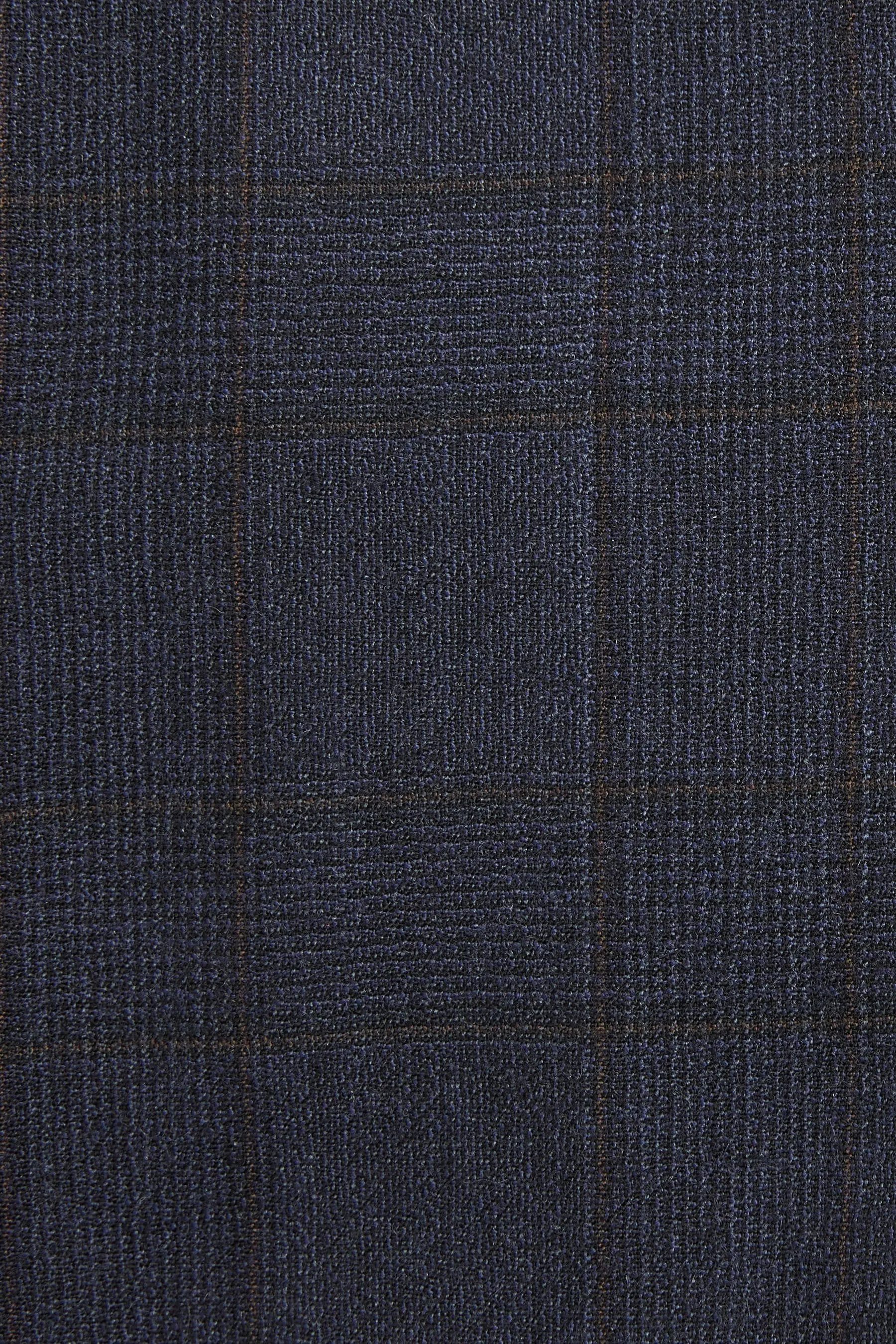 Navy  - Vestibilità attillata / Slim Signature - Completo A quadri in tessuto italiano: Giacca