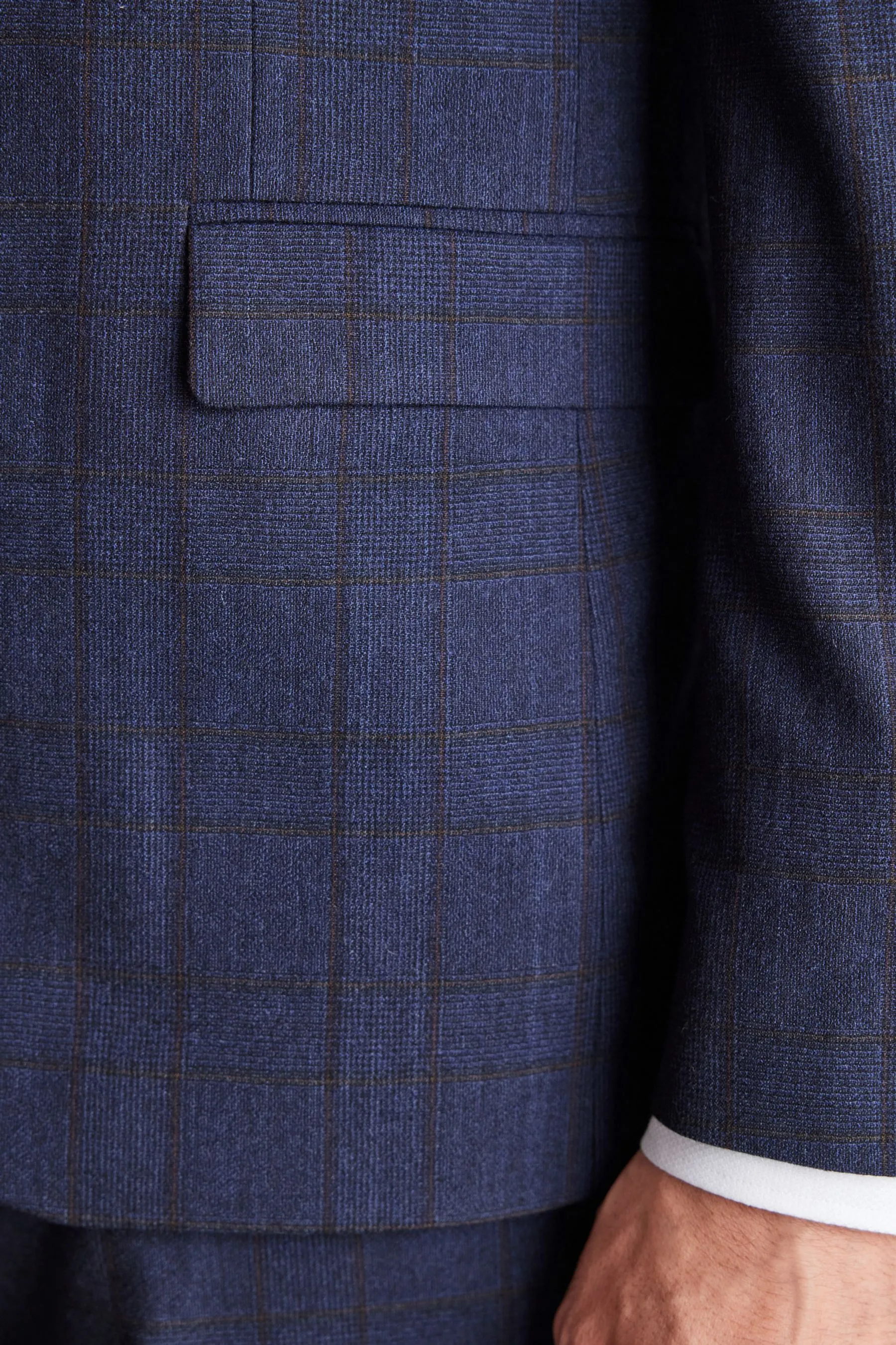 Navy  - Vestibilità attillata / Slim Signature - Completo A quadri in tessuto italiano: Giacca