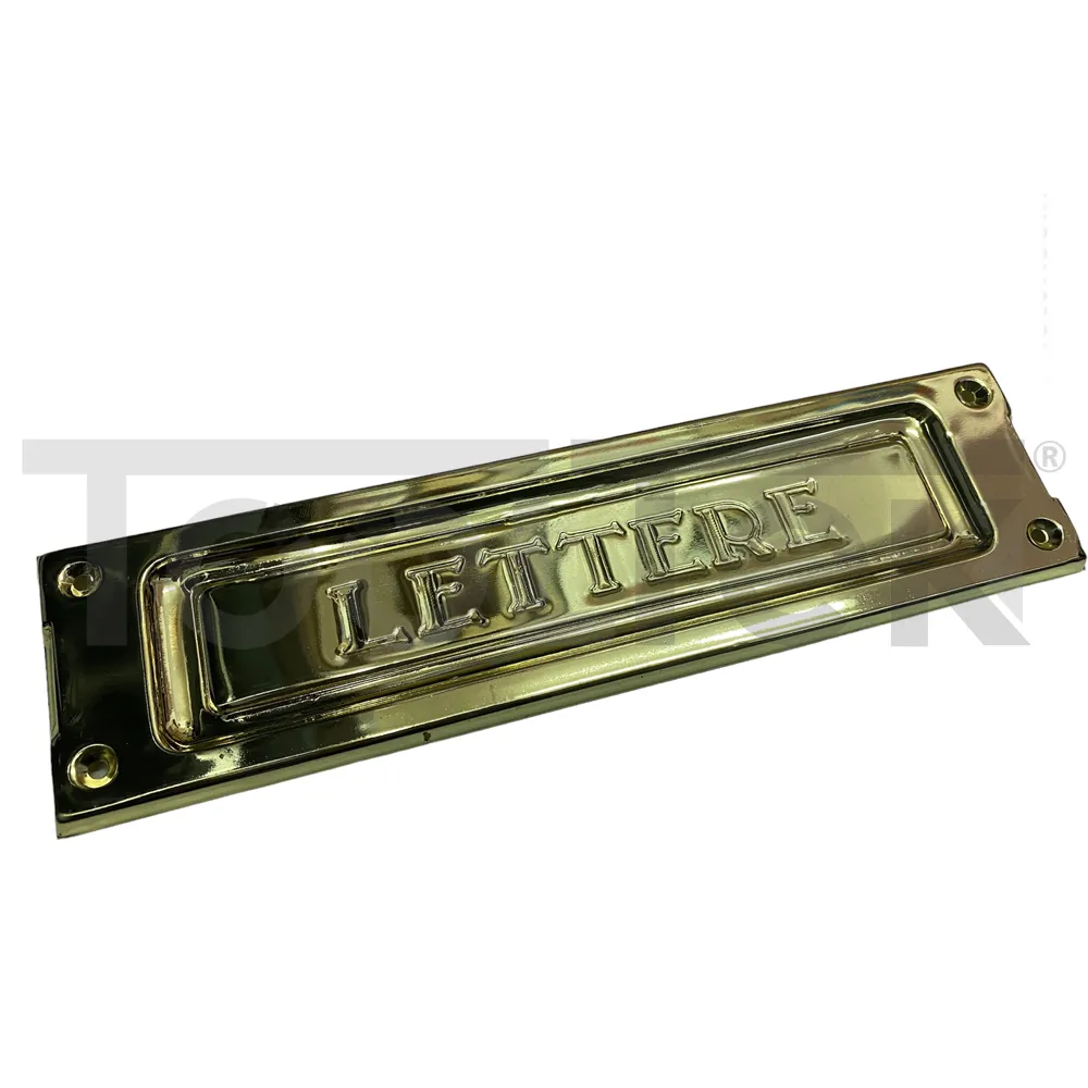PLACCA LETTERE CASSETTA POSTALE FESSURA OTTONE LUCIDO BUCA POSTA VULCANIA 