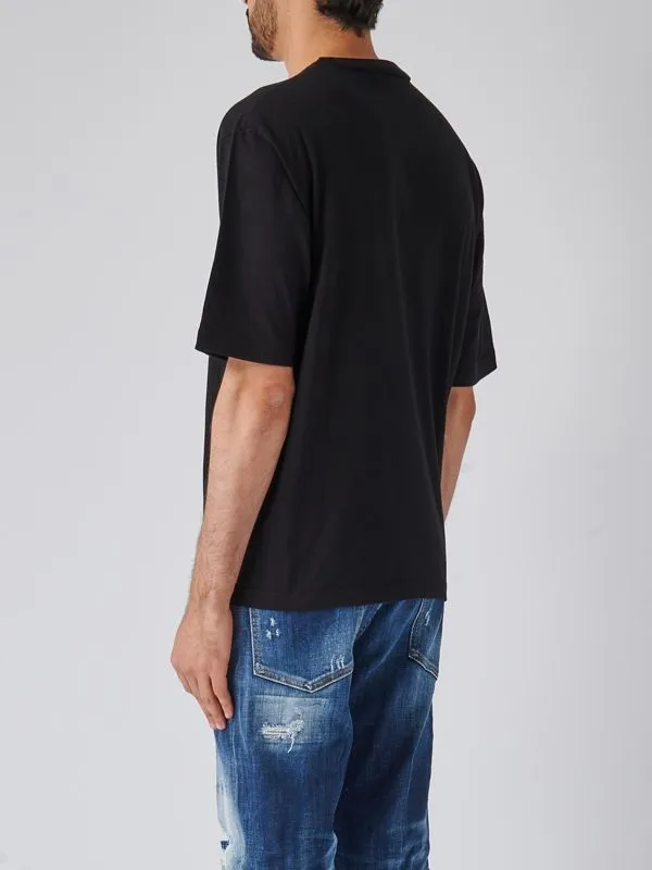 T-shirt uomo Dsquared2 oversize in cotone Nero