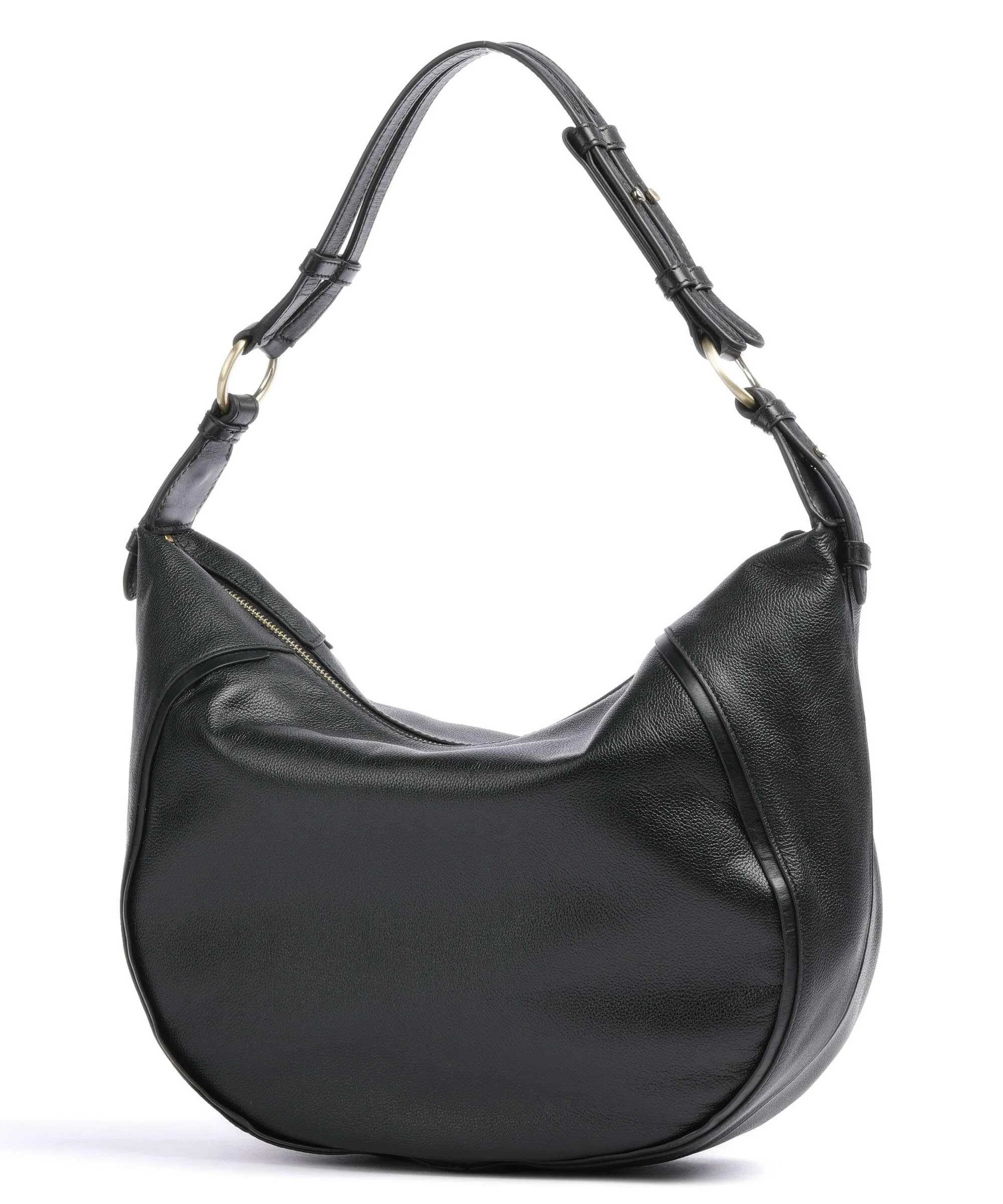  The Bridge Domitilla Borsa hobo pelle di vacchetta grana nero  