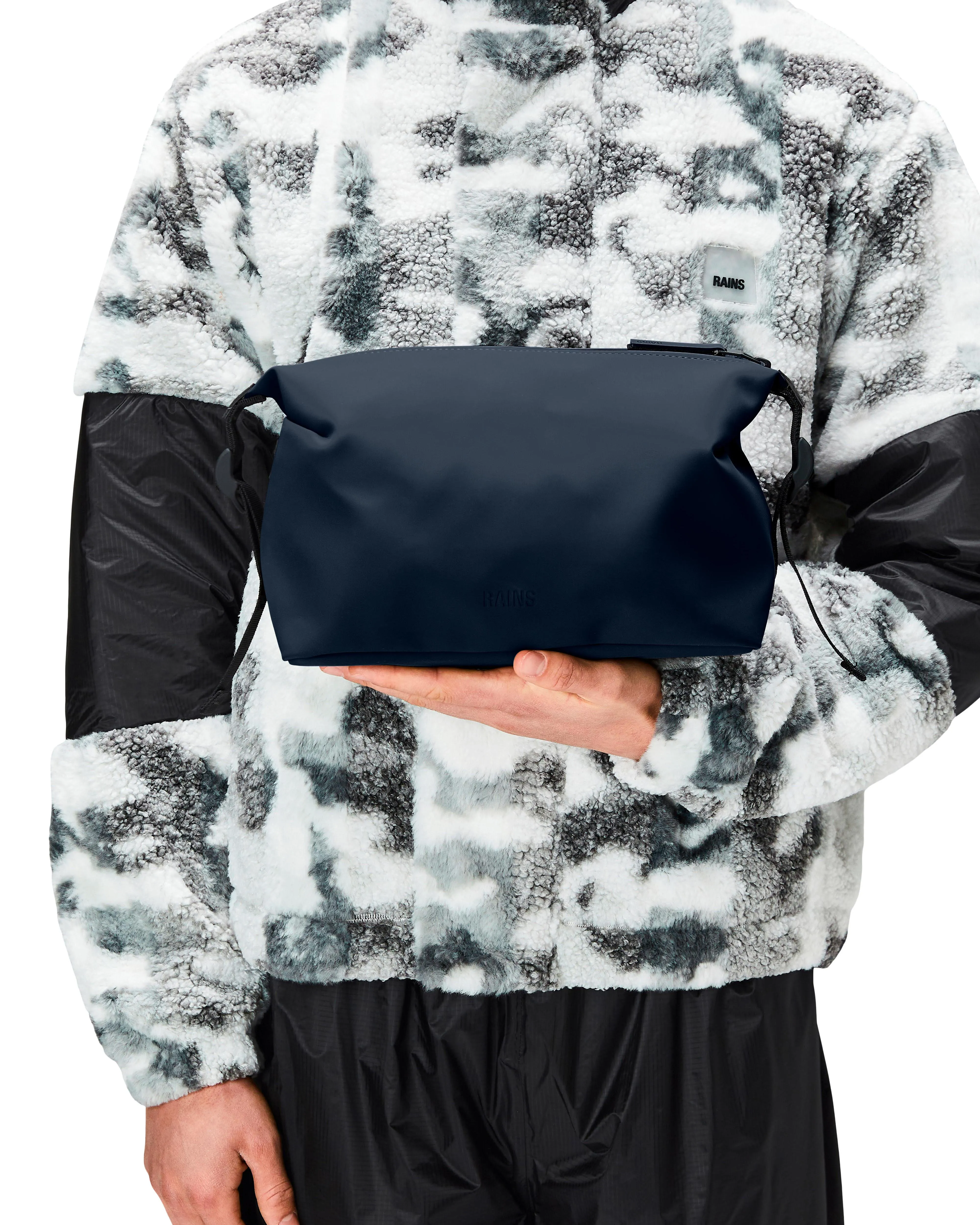 Weekend Wash Bag beauty case blu con fibbie laterali regolabili